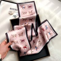 Women's Fashion Flower Mulberry Silk Printing Silk Scarves sku image 15