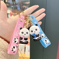 Cute Panda Pvc Metal Unisex Bag Pendant Keychain 1 Piece main image 1