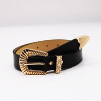 Retro Geometric Pu Leather Alloy Women's Leather Belts 1 Piece sku image 1