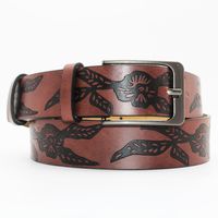 Retro Geometric Pu Leather Alloy Printing Unisex Leather Belts 1 Piece main image 4