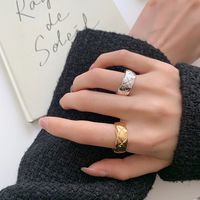 Simple Style Solid Color Metal Gold Plated Women's Open Ring 1 Piece main image 3