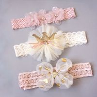 Cute Flower Bow Knot Lace Printing Hair Band sku image 1