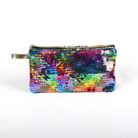 Women's Small All Seasons Tpu Colorful Fashion Sequins Square Zipper Cosmetic Bag sku image 2