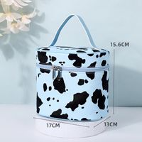 Women's Medium All Seasons Pu Leather Cows Fashion Pillow Shape Bucket Zipper Cosmetic Bag sku image 5