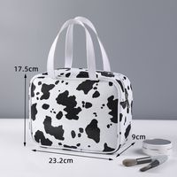 Women's Medium All Seasons Pu Leather Cows Fashion Pillow Shape Bucket Zipper Cosmetic Bag sku image 19
