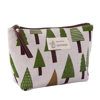 Damen All Seasons Canvas Printing Mode Square Zipper Kosmetik Tasche sku image 19