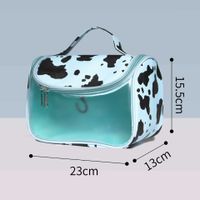 Women's Medium All Seasons Pu Leather Cows Fashion Pillow Shape Bucket Zipper Cosmetic Bag sku image 14