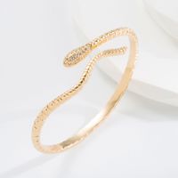 Fashion Snake Bow Knot Copper Inlay Zircon Bangle 1 Piece sku image 1