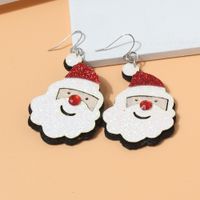 Cute Santa Claus Pu Leather Women's Drop Earrings 1 Pair main image 4