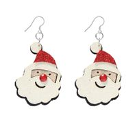 Cute Santa Claus Pu Leather Women's Drop Earrings 1 Pair sku image 1