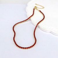 Fashion Geometric Copper Gold Plated Zircon Necklace 1 Piece main image 5