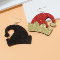 Fashion Christmas Hat Pu Leather Women's Drop Earrings 1 Pair main image 4