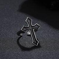 Gothic Cross Alloy Unisex Open Ring 1 Piece main image 4