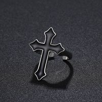 Gothic Cross Alloy Unisex Open Ring 1 Piece main image 3