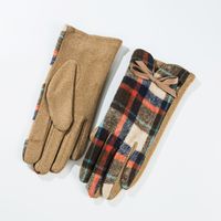 1 Paire De Gants En Polyester Coton Tartan Style Vintage Pour Femme main image 5