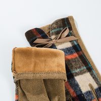 Women's Vintage Style Tartan Cotton Polyester Gloves 1 Pair main image 4