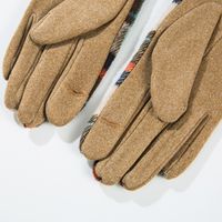 Women's Vintage Style Tartan Cotton Polyester Gloves 1 Pair main image 3