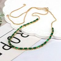 Fashion Geometric Copper Gold Plated Zircon Necklace 1 Piece main image 3