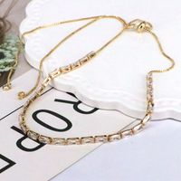 Fashion Geometric Copper Gold Plated Zircon Necklace 1 Piece main image 4