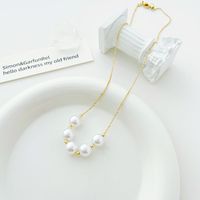 Retro Geometric Stainless Steel Plating Artificial Pearls Necklace main image 5