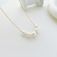 Retro Geometric Stainless Steel Plating Artificial Pearls Necklace main image 4