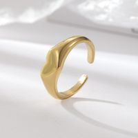 Retro Heart Shape Titanium Steel Plating Open Ring 1 Piece sku image 1