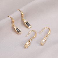 Fashion Geometric Titanium Steel Plating Zircon Earrings 1 Pair main image 2