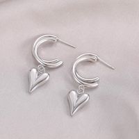 Fashion Heart Shape Titanium Steel Plating Earrings 1 Pair sku image 1