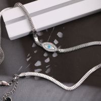 Mode Auge Titan Stahl Überzug Inlay Künstlicher Diamant Halskette 1 Stück main image 5