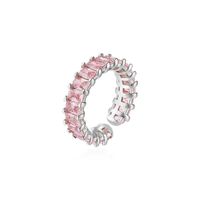 Fashion Heart Shape Brass Inlay Zircon Open Ring 1 Piece sku image 1