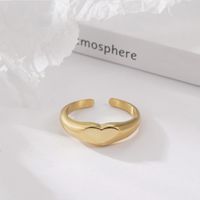 Retro Heart Shape Titanium Steel Plating Open Ring 1 Piece main image 3