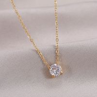 Retro Crown Titanium Steel Plating Rhinestones Pendant Necklace main image 5