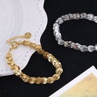 Ins Style Leaf Titanium Steel Plating Bracelets 1 Piece main image 3