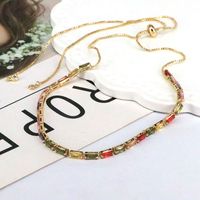Fashion Geometric Copper Gold Plated Zircon Necklace 1 Piece sku image 1