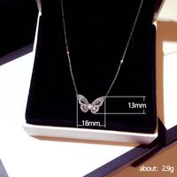 Mode Schmetterling Kupfer Überzug Künstlicher Diamant Zirkon Halskette Mit Anhänger 1 Stück main image 3