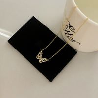 Mode Schmetterling Kupfer Überzug Künstlicher Diamant Zirkon Halskette Mit Anhänger 1 Stück sku image 2