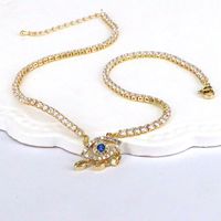 Fashion Eye Copper Gold Plated Zircon Pendant Necklace 1 Piece sku image 1