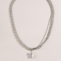 Fashion Butterfly Stainless Steel Plating Necklace main image 2
