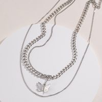 Fashion Butterfly Stainless Steel Plating Necklace main image 5