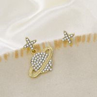 Asymmetrical Star Earth Earrings Simple Diamond-studded Earrings sku image 1