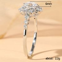 Fashion Flower Copper Inlay Zircon Rings 1 Piece main image 4