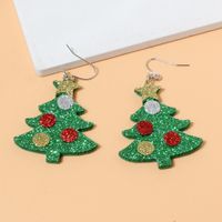 Cute Christmas Tree Pu Leather Women's Drop Earrings 1 Pair sku image 1