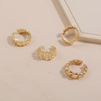 Simple Style Alloy Plating Women's Open Ring 4 Pieces main image 1