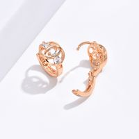 Fashion Simple Style Circle Alloy Copper Gold Plated Zircon Unisex Hoop Earrings 1 Pair main image 3