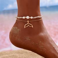 Fashion Fish Tail Alloy Beads Women's Anklet 1 Set main image 1