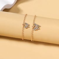Fashion Butterfly Alloy Rhinestones Women's Anklet 1 Set main image 4