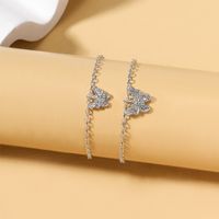 Fashion Butterfly Alloy Rhinestones Women's Anklet 1 Set main image 3