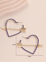 Fashion Heart Shape Arrow Alloy Hollow Out Inlay Rhinestones Women's Earrings 1 Pair main image 5