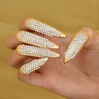 Funny Solid Color Alloy Inlay Rhinestones Women's Rings 5 Pieces main image 6