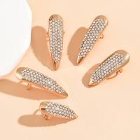 Funny Solid Color Alloy Inlay Rhinestones Women's Rings 5 Pieces main image 3